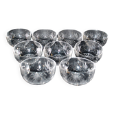 Lorraine crystalware set of 9 cut crystal bowls model Junon Lemberg Chantilly