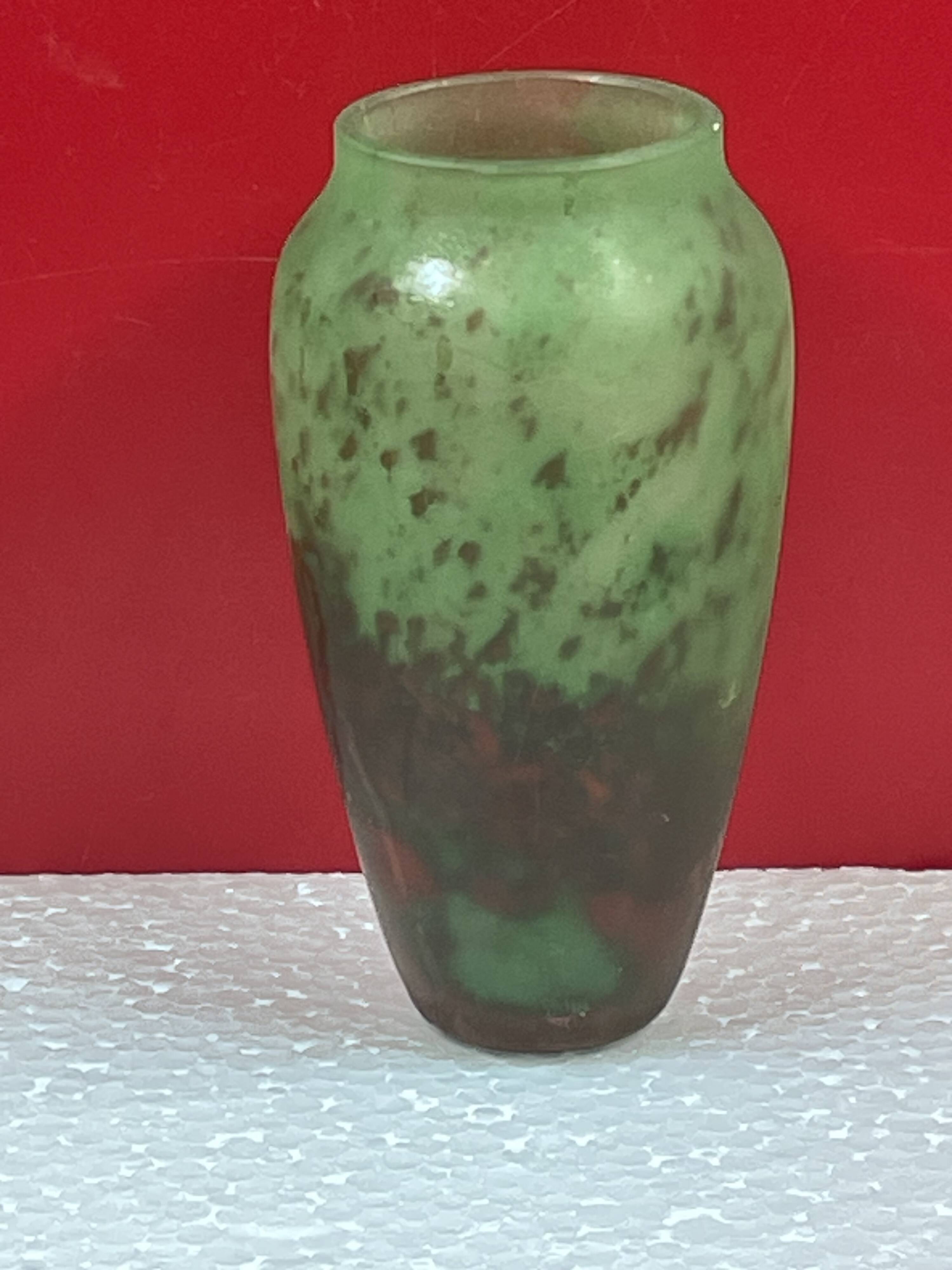 Vintage art deco glass paste, signed lorrain h 12 cm