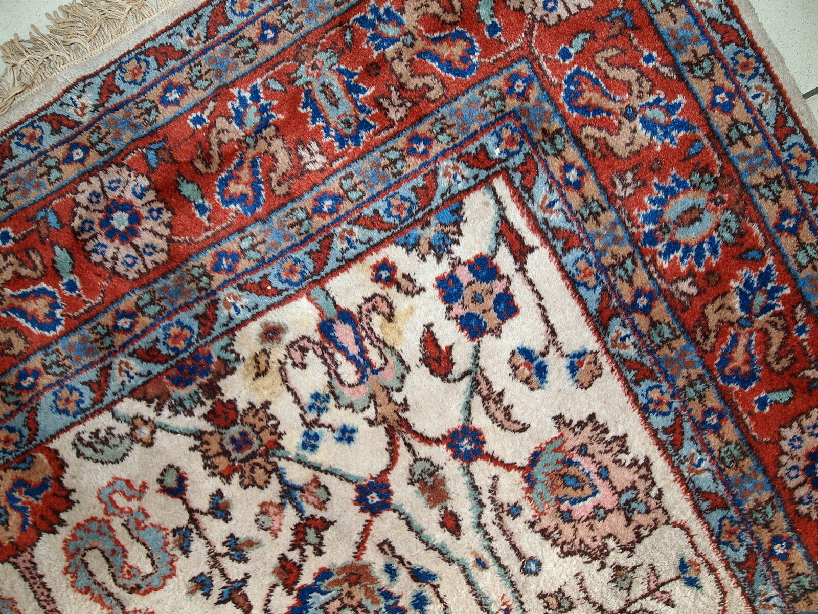 Carpet vintage Persian Mashad done hand 210x334cm 1950 s