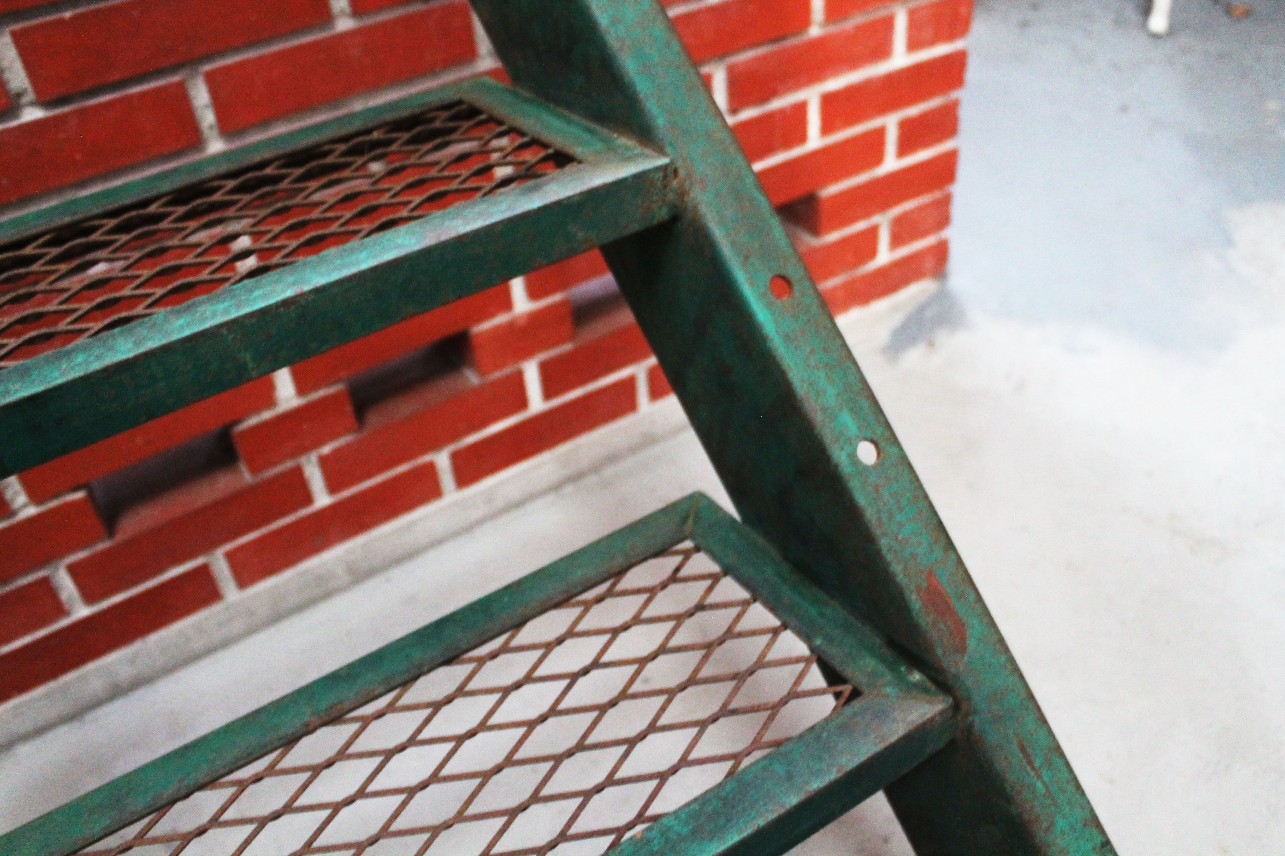 Industrial metal staircase