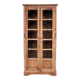 Parisian wardrobe in raw wood with engraved glass from 1920.