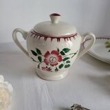 Sarreguemines earthenware sugar bowl, Epernay pattern