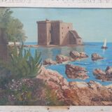 Oil on panel by alice thouvenin 1960