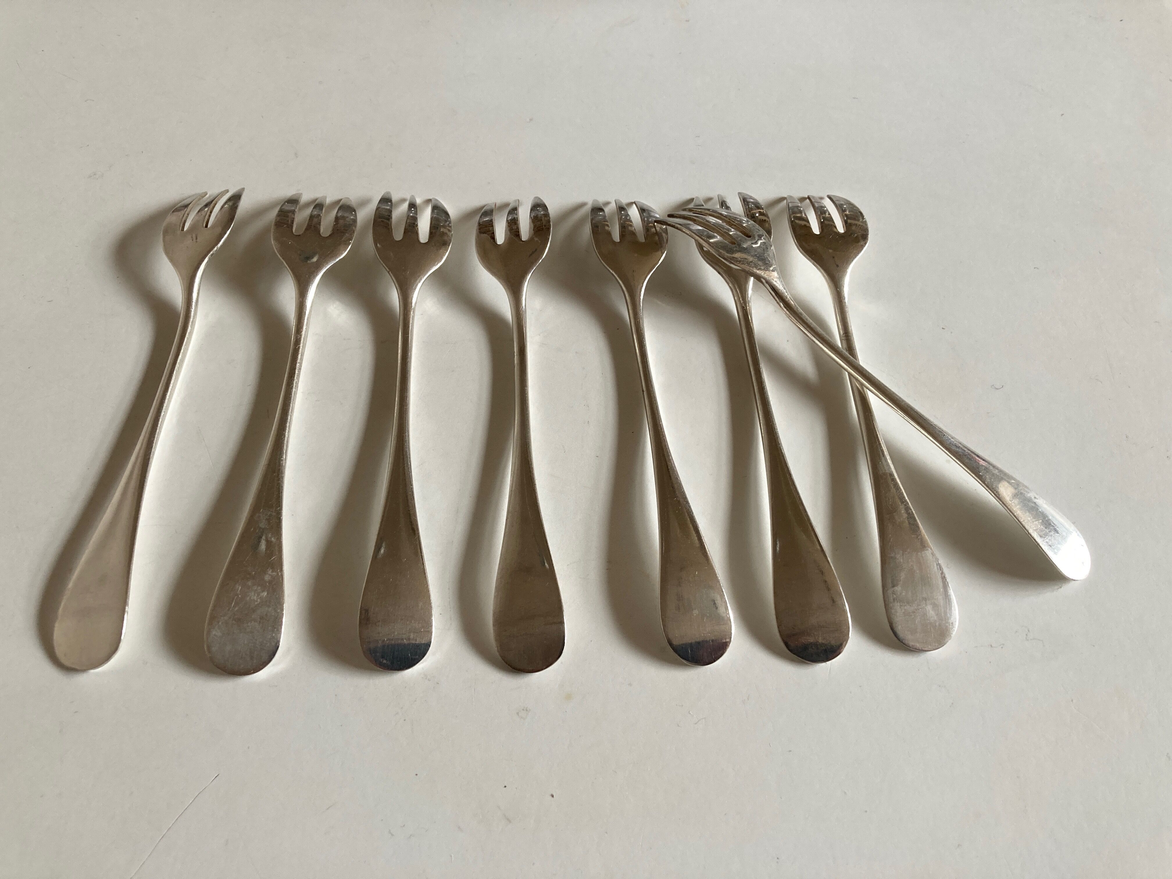 Set de 8 fourchettes à huitres uniplat Alfénide Christofle