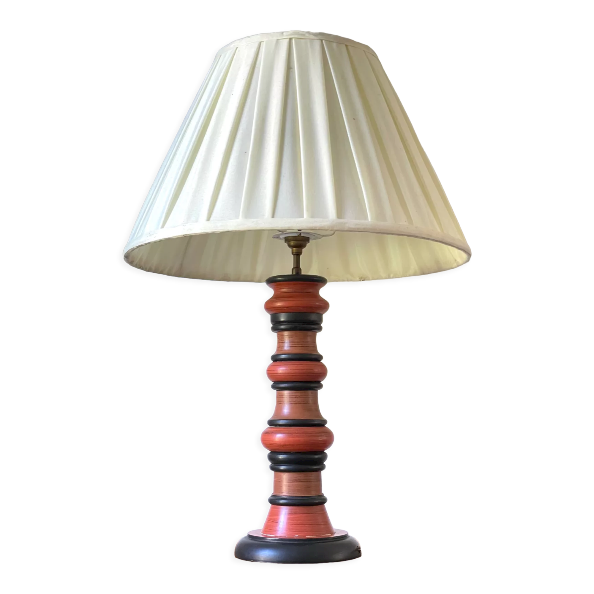 Vintage Italian turned wood lamp