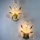 Pair of hibiscus floral sconces, frosted Murano glass, Italy, 1970s
