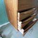 Scandinavian style furniture, brand "eros" in blonde teak, around 1960.