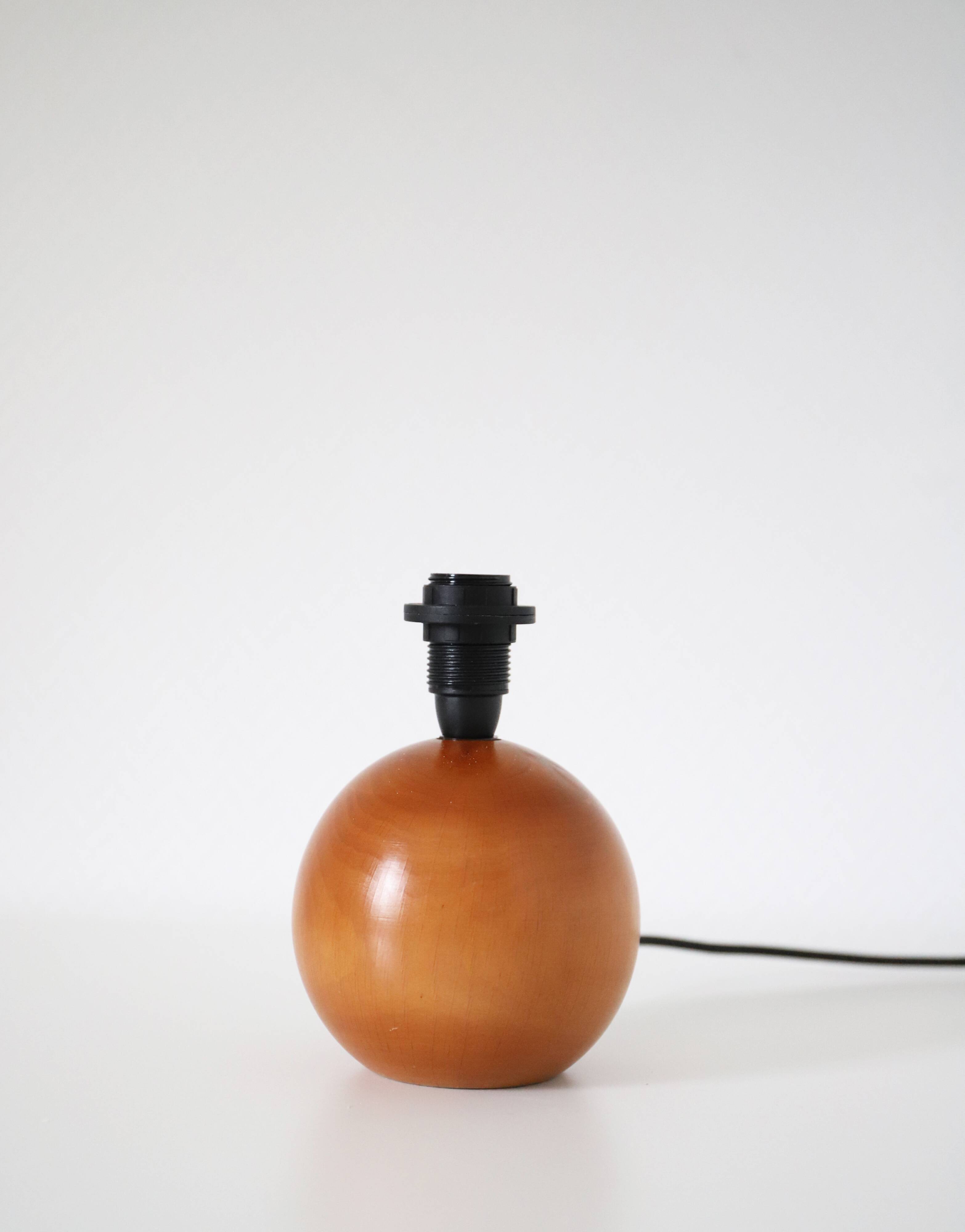 Bedside lamps, solid wood sphere base and printed cylinder lampshade