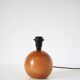 Bedside lamps, solid wood sphere base and printed cylinder lampshade