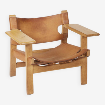 Fauteuil en cuir "Spanish Chair" de Borge Mogensen