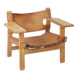 Fauteuil en cuir "Spanish Chair" de Borge Mogensen