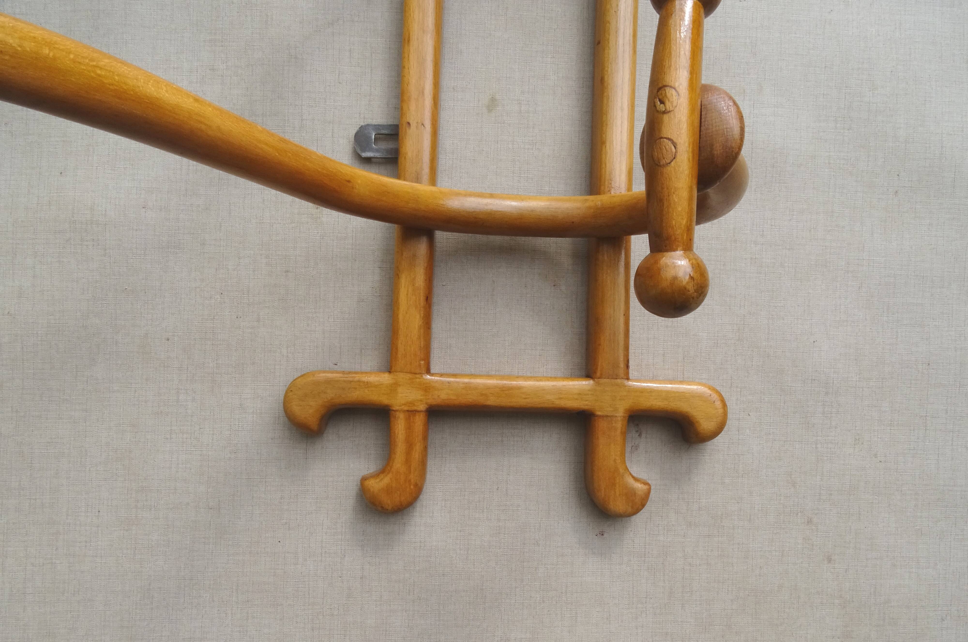 Patère murale de thonet à 5 esses, 1900 ca