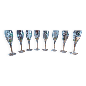 8 perrier jouet crystal champagne flutes