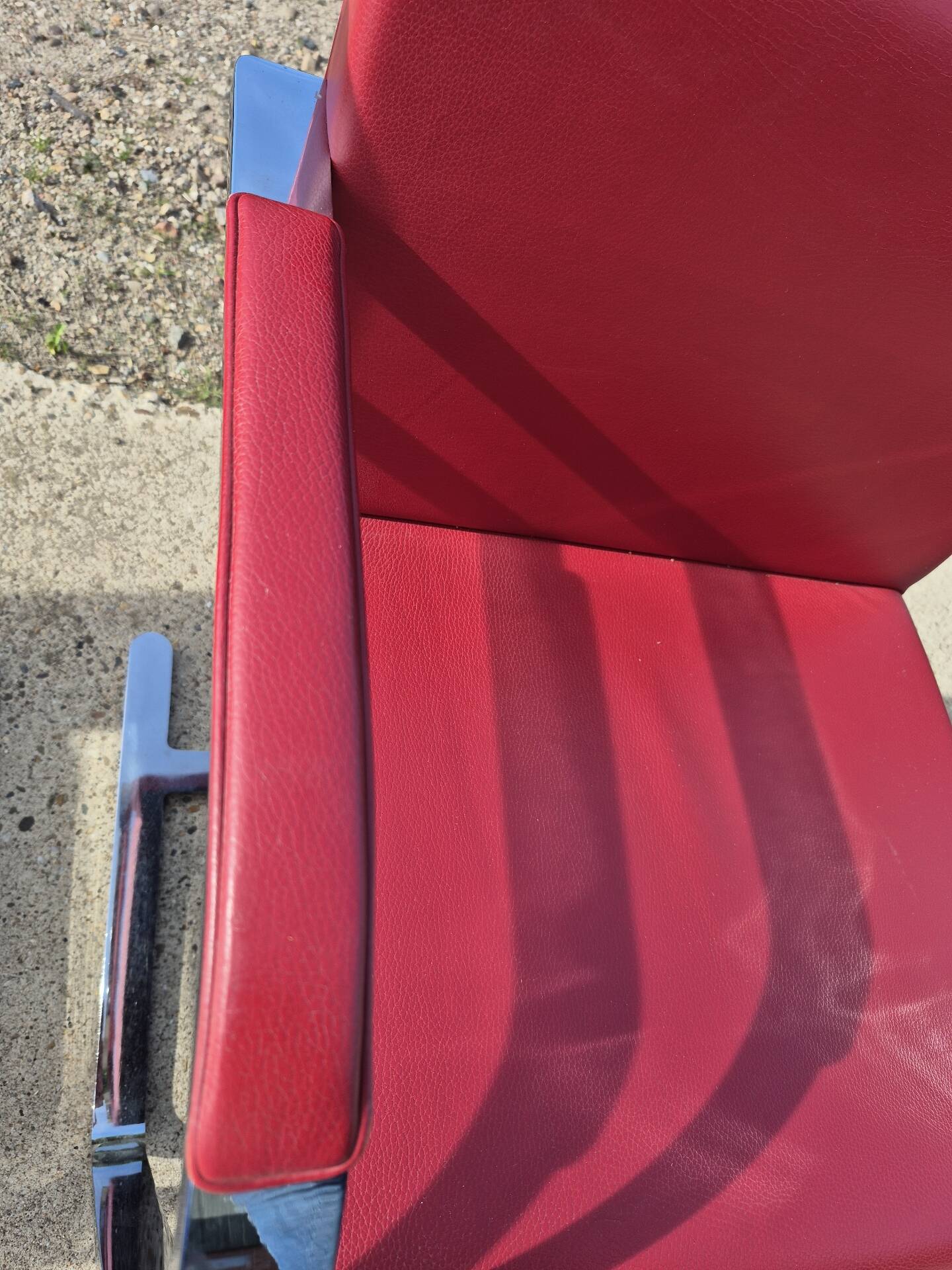 Set 4 - red chrome Brno armchair flat bar- Ludwig Mies vd Rohe bauhaus