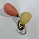 Pair of double wall lamp in brass and opaline year 1960 bi-color