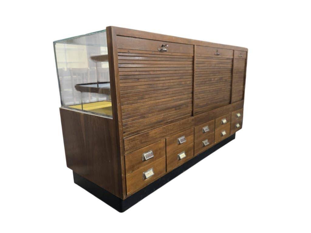 Vintage wooden shop counter/display case