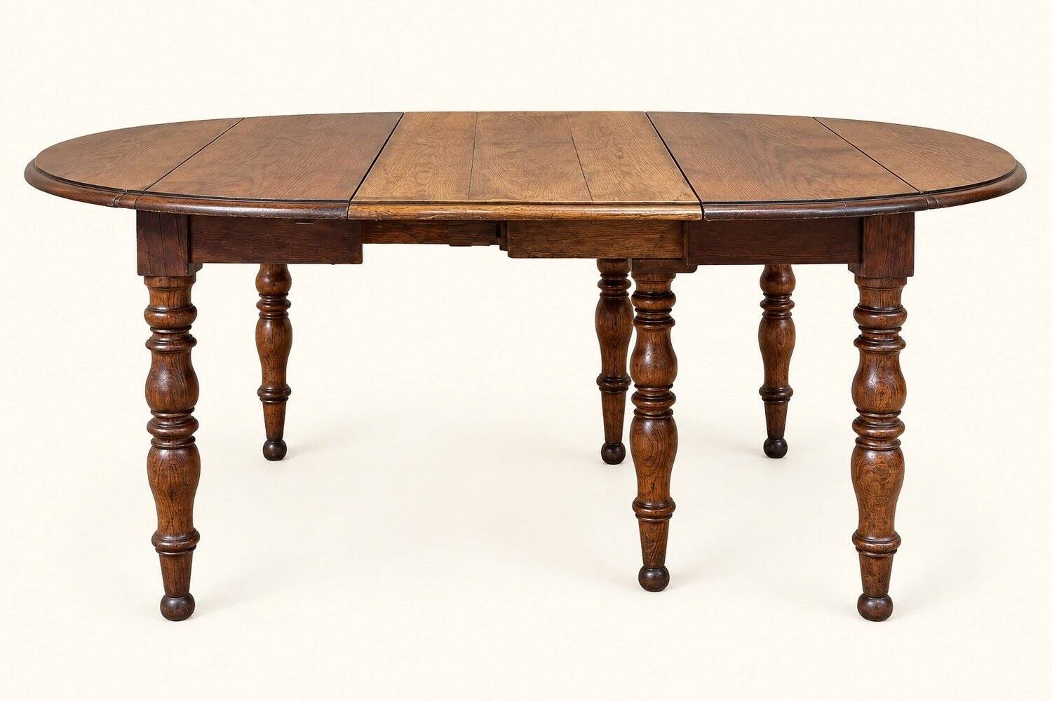 Extendable oval table Louis-Philippe solid oak 19th century