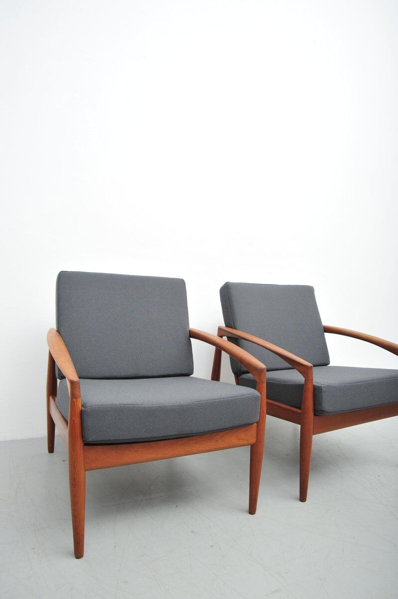 2x Model 121 Paper Knife armchairs by Kai Kristiansen for Magnus Olsen