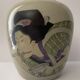Polychrome vase and celadon XIX Naniwaya Okita Japan Nippon