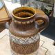 Brown and white antique jug vase with handle Bay West Germany 9325