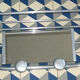 Vintage aluminum with mirror coat rack