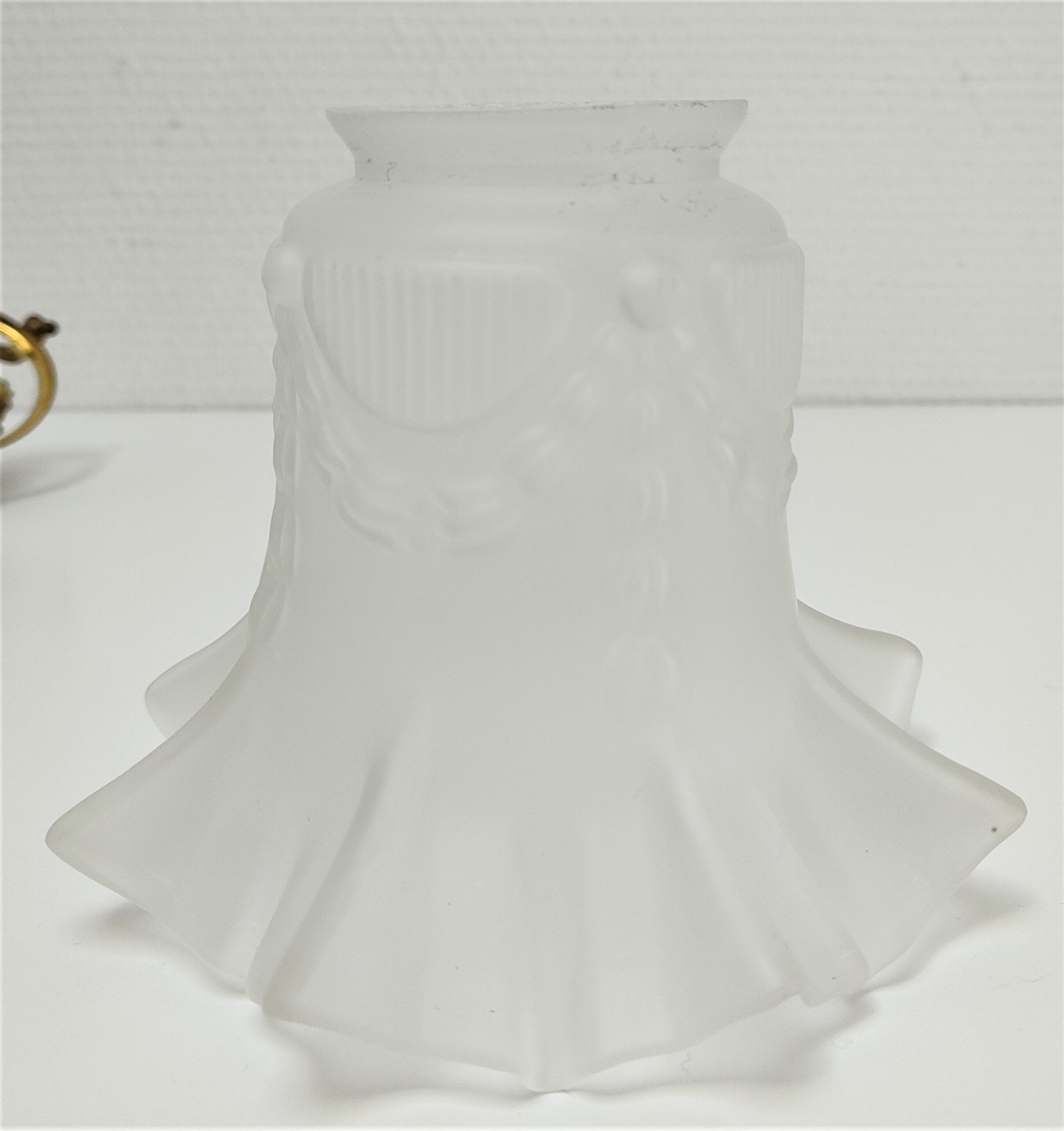 Art Deco wall lamp bronze silver patina and frosted glass