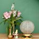 Lampe à poser globe vintage art déco en verre dépoli