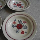 6 Céranord St Amand vintage soup plates 50s