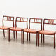 Set de 4 chaises N.O. Moller  modèle 79 en palissandre et cuir pour J.L. Mollers Danemark 1966