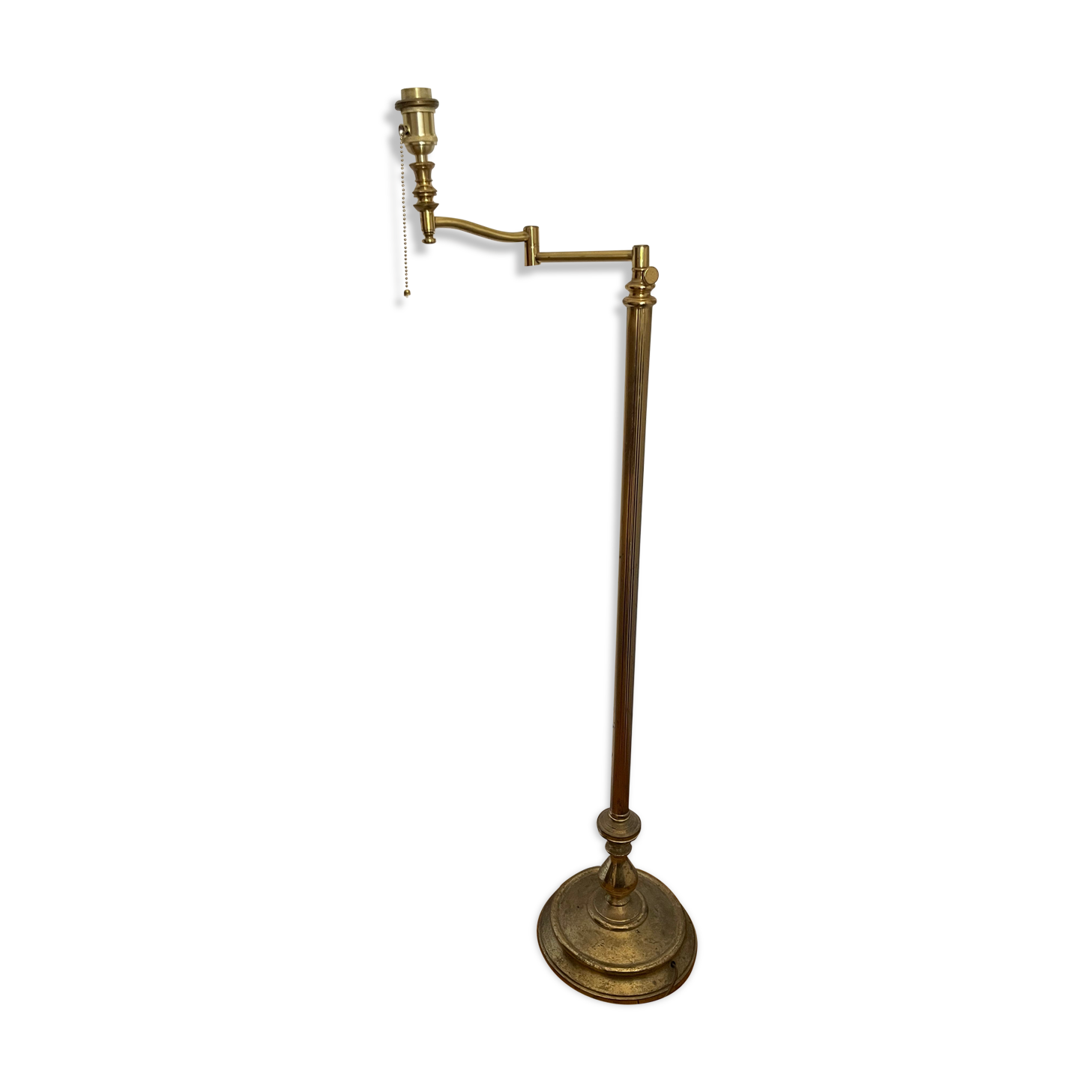 Articulated brass and gold metal floor lamp