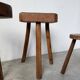 3 free-form oak tripod stools