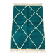 Majorelle blue Moroccan Berber rug with diamonds – 157 × 244 cm