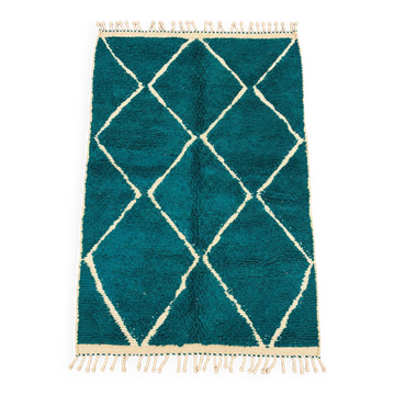 Tapis berbère marocain bleu Majorelle à losanges– 157 × 244 cm