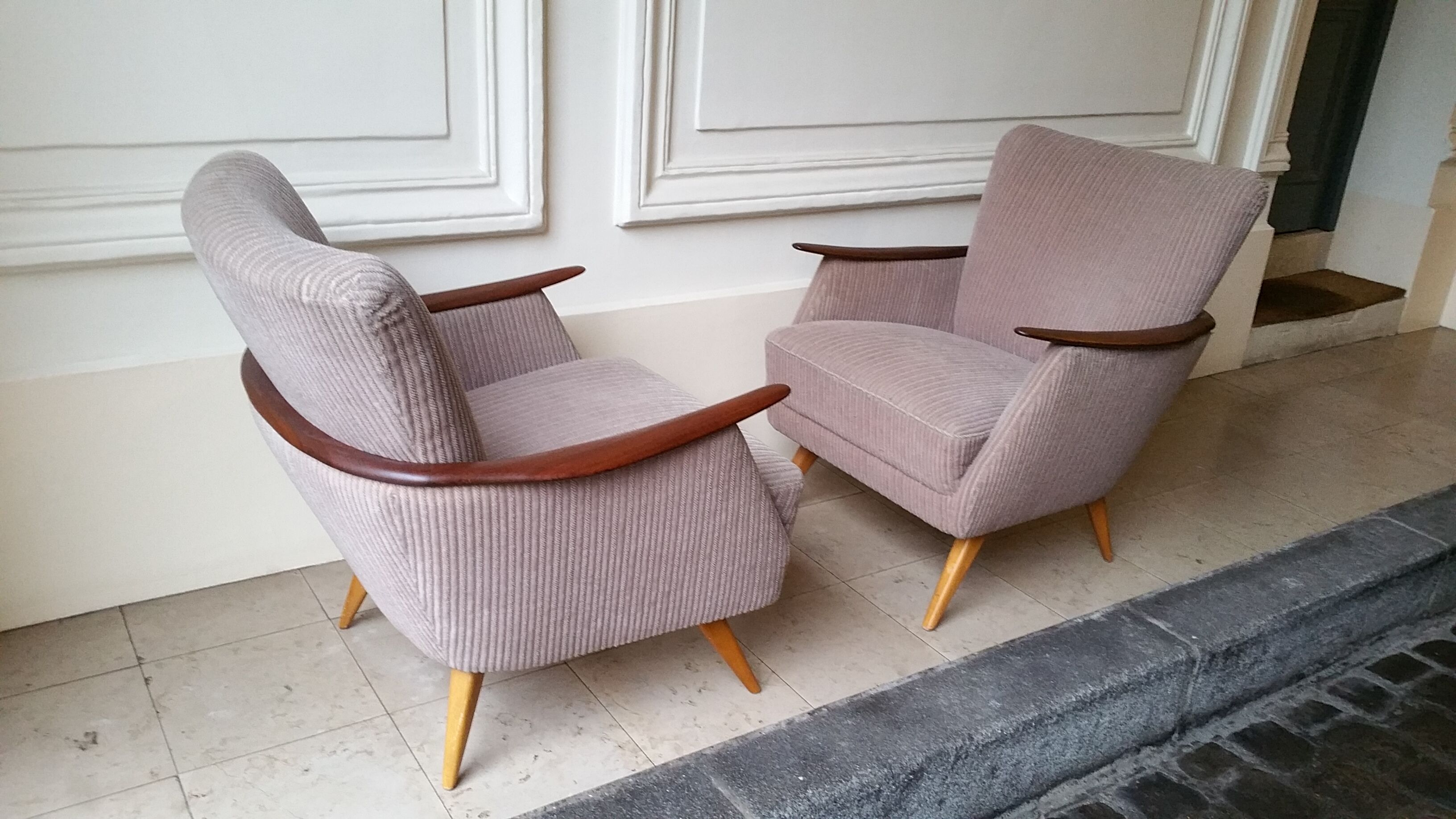 Set arc + 2 chairs 50s 60s Danish sofa good condition