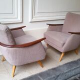 Set arc + 2 chairs 50s 60s Danish sofa good condition