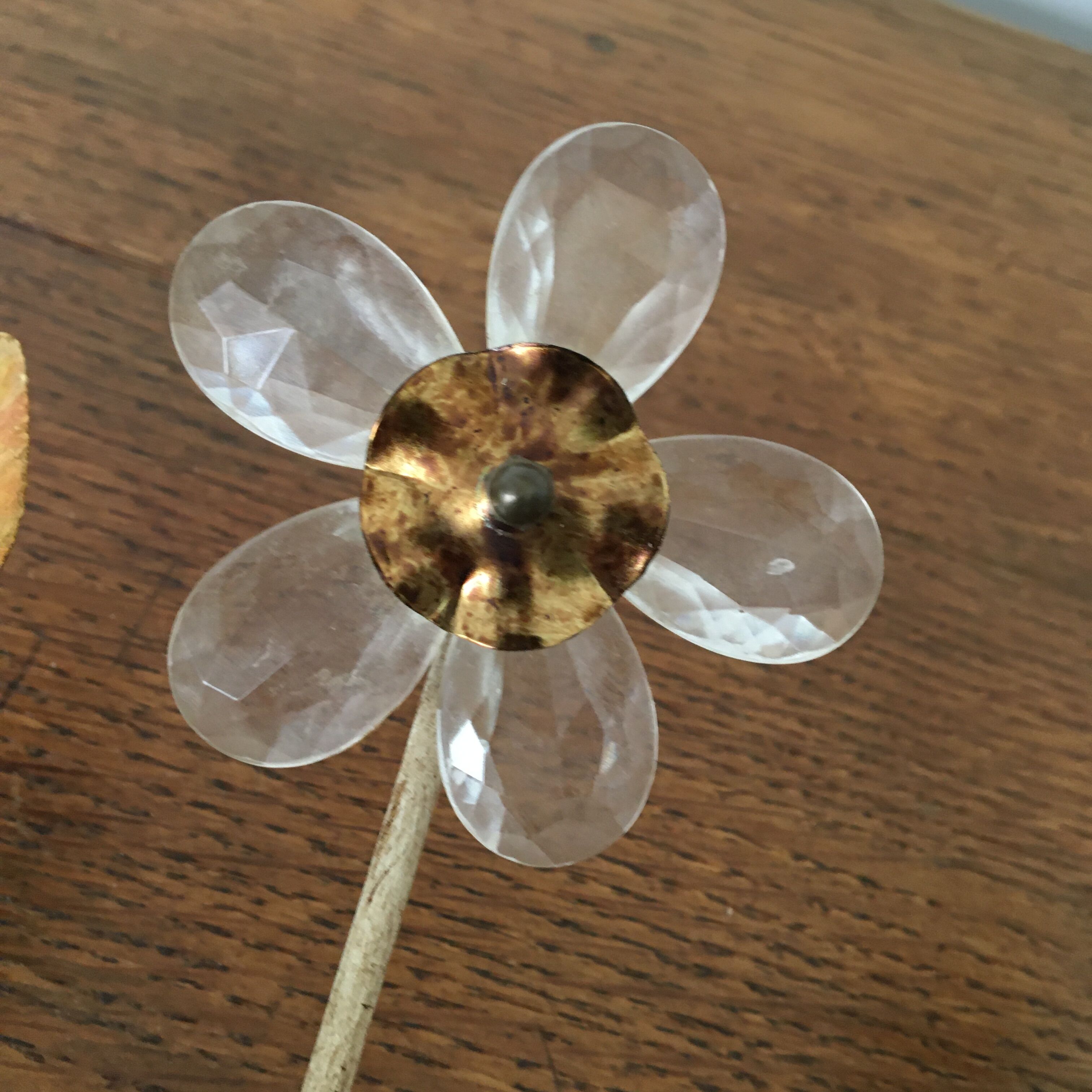 Pair of sconces in metal and glass