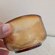 5 textured amber glass bowls – France, 1970s