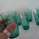 10 green Lesieur glasses – 1960s-1970s