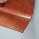 Mid century curved entryway teak mirror 1960s