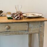 Side table in patinated wood