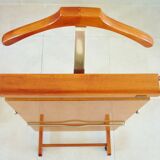 Valet de chambre en bois, signé Fratelli Reguitti, années 60, sur roulettes