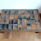 Herbarium coffee table in terracotta, Garnier style, circa 1960.