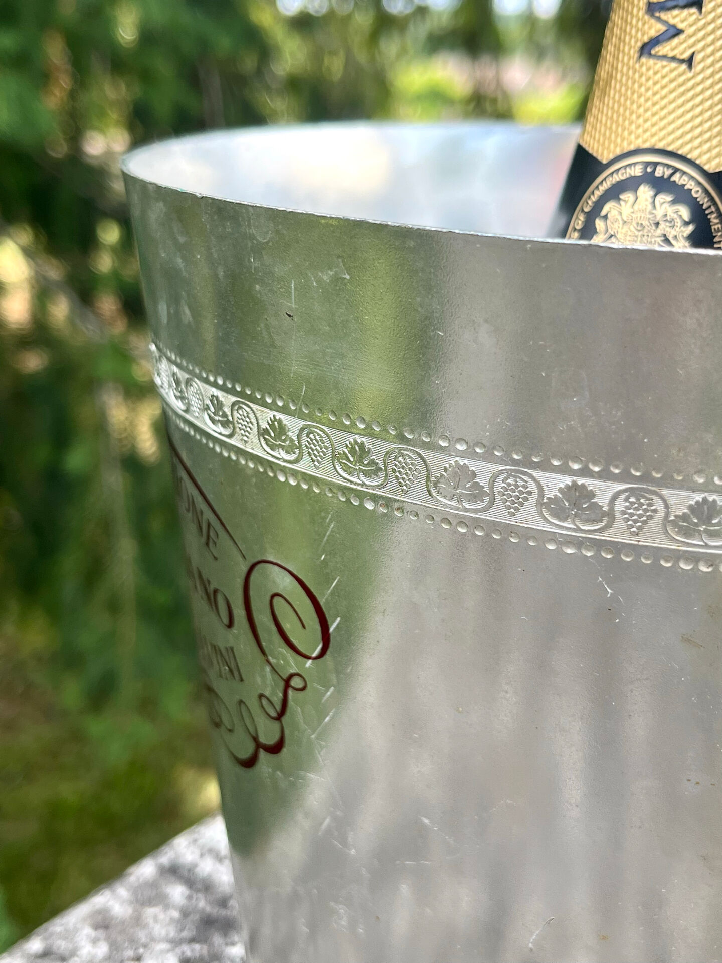 Cinzano Champagne Cooler Ice Bucket – Vintage Aluminium Advertising Wi