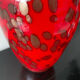 Vase Murano vintage rouge avec paillettes d or