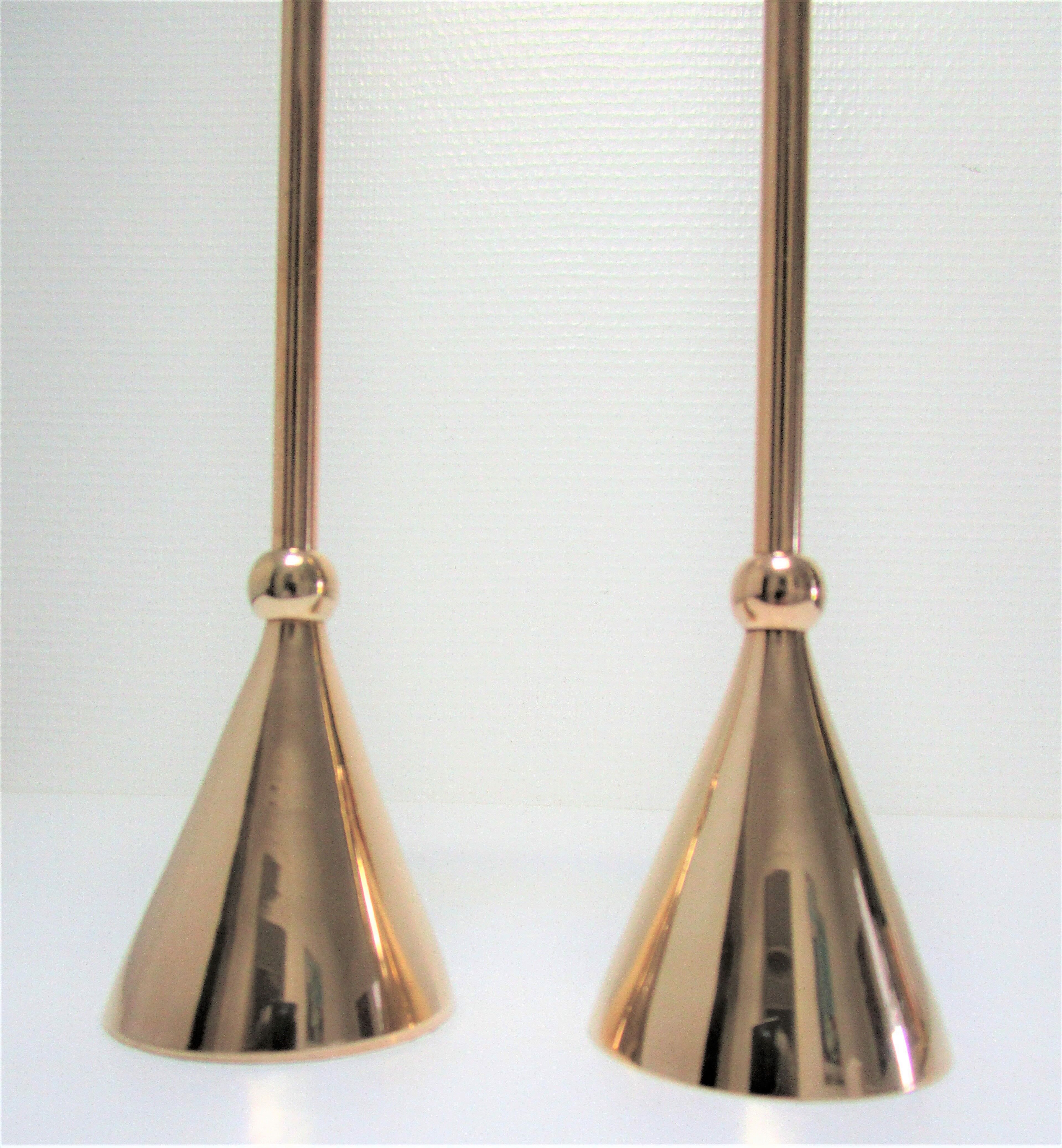 Pair of solid brass candle holders 80