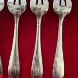 6 fourchettes à Huîtres période Art-Deco 1930 - argent massif initiales YD