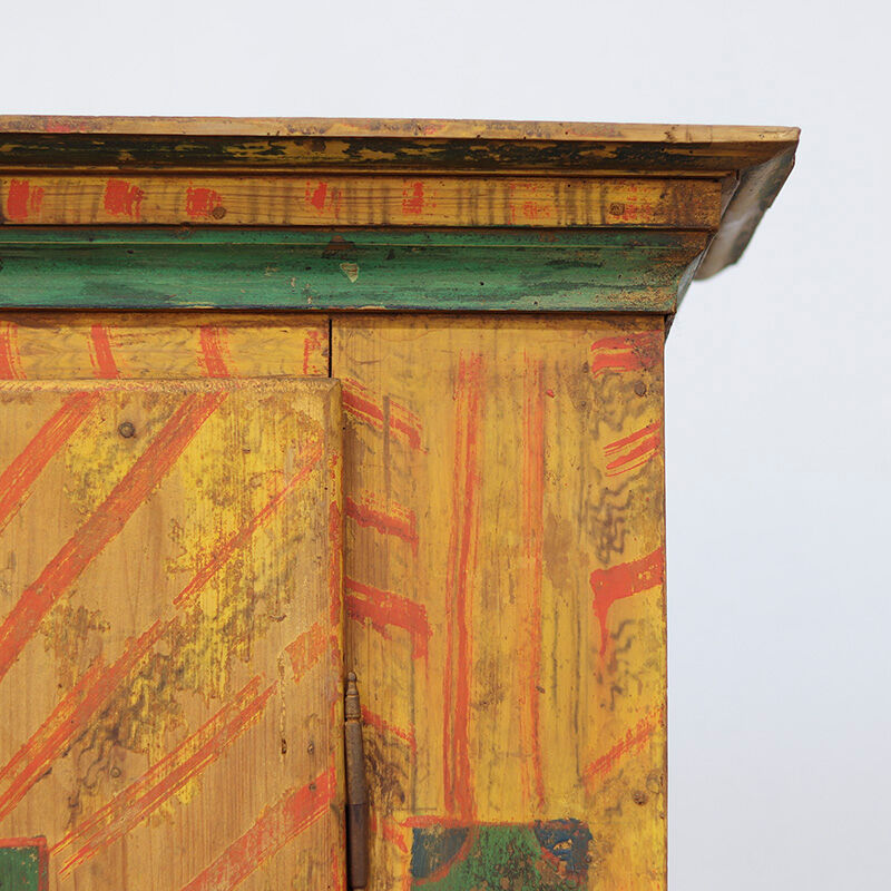 Antique Painted folk art bridal cupboard
