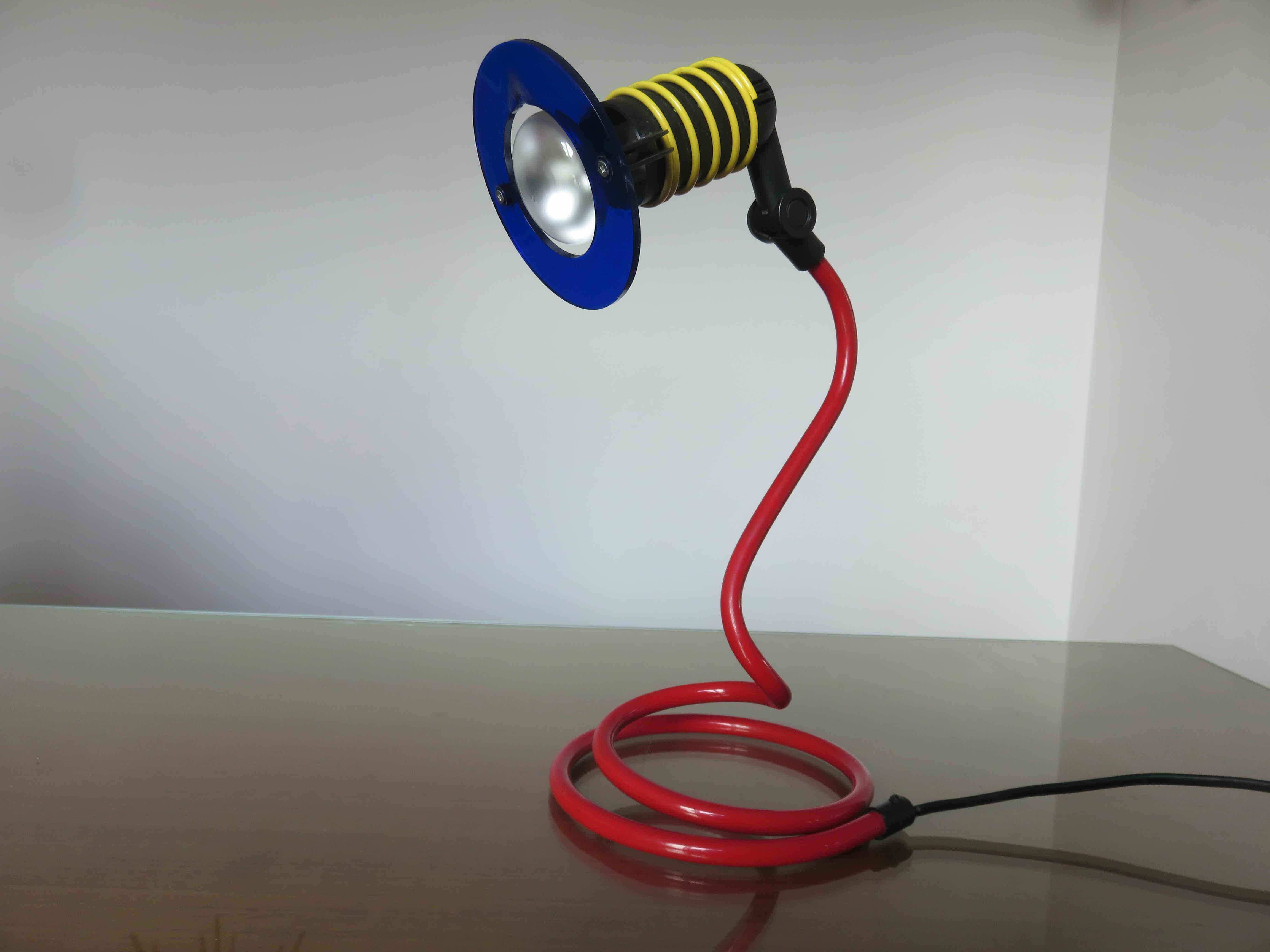 Lamp " spiral " primary colors 80s era Memphis