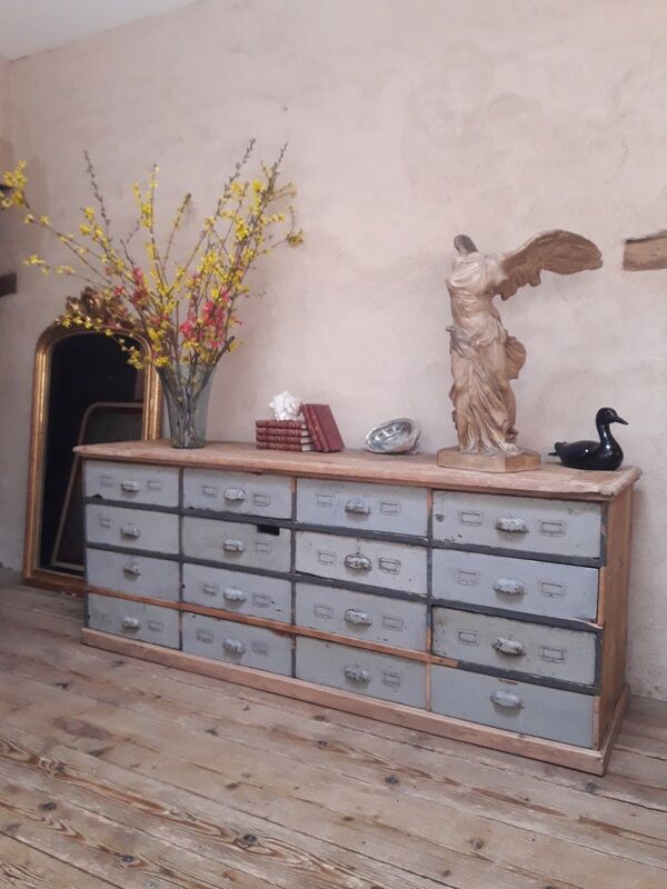 Industrial sideboard with 16 drawers
