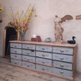 Industrial sideboard with 16 drawers